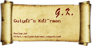 Gulyás Kármen névjegykártya