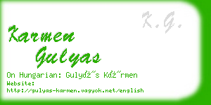 karmen gulyas business card